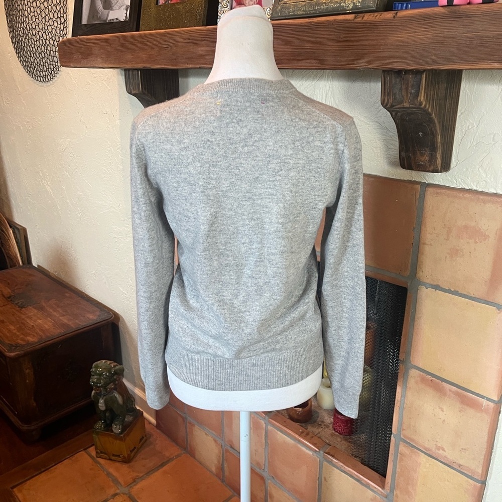 Lingua Franca Gray “the end" Crewneck Cashmere Sweater, size XS - Picture 7 of 12
